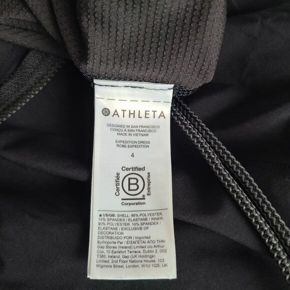 Athleta Expedition Skort Dress Black Sleeveless Zip Front Drawstring Size 4 - Picture 4 of 12